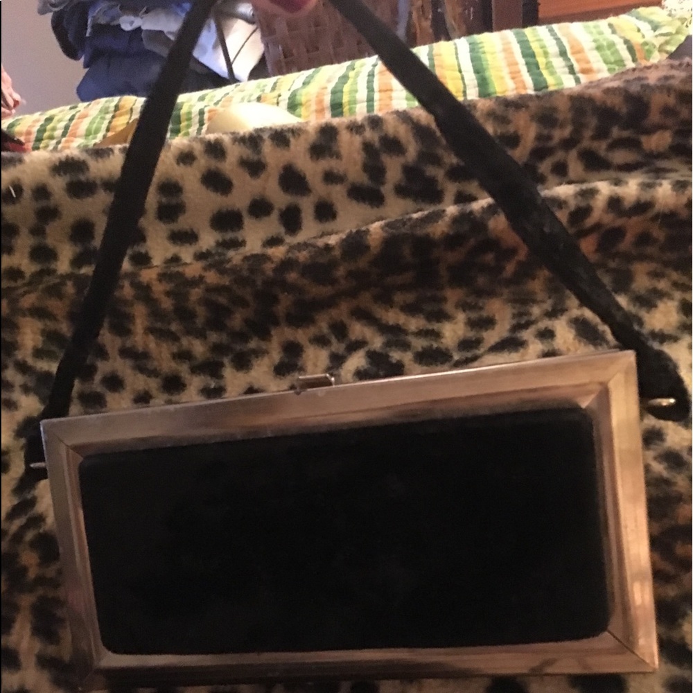Vintage 50s Purse Vogue Black Velvet Box